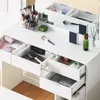 CLIPOP Schminktisch mit Hocker, 105x40x140cm 4 Schubladen Produktbild-Vorschau 5