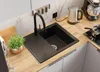 Granitspüle Schwarz 62x50 cm, Spülbecken + Ablauf-Set, Produktbild-Vorschau 2