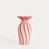 HOMLA AURELIA Vase mit gewelltem Deckel weiß-koralle Produktbild-Vorschau 1