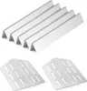 A set of metal grill accessories, including five V-shaped flavorizer bars and two flat heat plates with slots. Produktbild-Vorschau