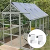 A greenhouse with plants inside, and a close-up of two silver clips in a circle. Náhľad obrázku produktu