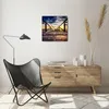 Wanduhr - Quadrat - Glasuhr - Strand Ozean Sand Holzbrücke Produktbild-Vorschau 6