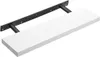 A white floating shelf with black metal brackets, shown from a diagonal angle against a white background. Anteprima dell’immagine prodotto