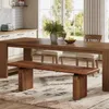 Banco de entrada de madera maciza, 160 cm, banco de pie Vista previa de la imagen del producto 9
