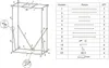 An assembly diagram for a greenhouse with a parts list. Produktbild-Vorschau