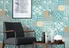 NEWROOM Tapete Blau  Fliesen - Fliesenoptik Vintage Braun Produktbild-Vorschau 2