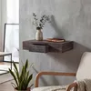Wandregal Oise, Regal Hängeregal mit Schublade, 40cm  braun Produktbild-Vorschau 1