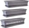 Balkon Blumenkasten Set anthrazit mit Untersetzer, robust, Produktbild-Vorschau 1