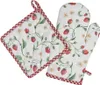 Clayre & Eef Topflappen 20x20 cm Weiß Rot Baumwolle Produktbild-Vorschau 3