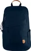 A navy blue backpack with tan leather accents. Náhled obrázku produktu