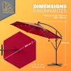 KINGSLEEVE® Parasol déporté inclinable rouge Ø 300cm Voir les images du produit 3