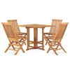 5-tlg. Garten-Essgruppe Klappbar Massivholz Teak Produktbild-Vorschau 2