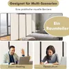 Raumteiler mit Rollen, 3-teilig, faltbar, Beige, 180 cm Produktbild-Vorschau 4