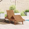 vidaXL Lettino prendisole in teak massiccio marrone Anteprima dell’immagine prodotto 2