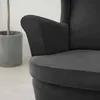 Elastischer Velours-Sesselbezug für Ohrensessel in Schwarz Produktbild-Vorschau 4
