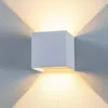 Lindby LED-Außenwandleuchte Nivar, eckig, weiß, 10 cm, IP54 Produktbild-Vorschau 2