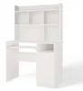 Bureau Porto Droit avec plan de travail blanc mat Etagères Voir les images du produit 9