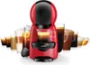 A red and black coffee machine with various coffee drinks in glasses in the background. Anteprima dell’immagine prodotto