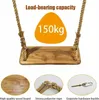 Dřevěné houpací sedadlo, dřevěná houpačka s jutovým lanem Náhled obrázku produktu 2