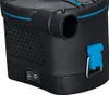 A close-up view of the side of a black electric pump with blue accents. Produktbild-Vorschau
