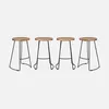 sweeek - 4er-Set Barhocker aus Mangoholz und Stahl, Produktbild-Vorschau 1