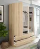 Drei-Türen-Garderobe Weymouth 135x52 cm Braun Kleiderhaken Produktbild-Vorschau 4