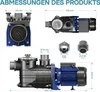 Pompa per piscina 17700 l/h 1100 W Pompa per piscina Pompa Anteprima dell’immagine prodotto 4