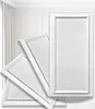 Several white decorative wall panels are arranged in a fanned-out pattern against a white wall with curtains and molding. Anteprima dell’immagine prodotto