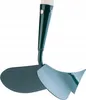 A close-up shot of a garden tool with a green handle and two curved metal blades. Produktbild-Vorschau