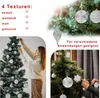 A collage of images showing Christmas tree ornaments and people decorating a Christmas tree. Voir les images du produit