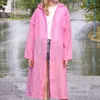 Regenponcho Mit Kapuze Oversize Rosa Wasserdicht Leicht Produktbild-Vorschau 4