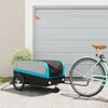 vidaXL Fahrradanhänger Schwarz und Blau 45 kg Eisen Produktbild-Vorschau 2