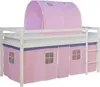 Homestyle4u Hochbett 90x200 mit Matratze Tunnel Vorhang Produktbild-Vorschau 2