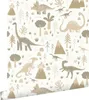 ESTAhome carta da parati dinosauri beige e grigio talpa 53 Anteprima dell’immagine prodotto 1