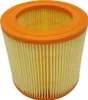 A cylindrical air filter with pleated paper and an orange plastic rim. Produktbild-Vorschau