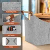 Bettizia Filzkorb mit Holzgriffen, Holzkorb für Kaminholz, Produktbild-Vorschau 2