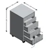 Rollcontainer >Pit< in Weiß - 33x63,5x38cm (BxHxT) Voir les images du produit 3