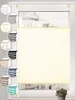 A cream-colored pleated blind is shown installed on a window, with a selection of other color swatches displayed on the left side of the image. Produktbild-Vorschau