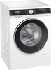 A white Siemens washing machine with a black door and control panel, shown from a three-quarter angle. Produktbild-Vorschau