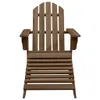 vidaXL Fauteuil de jardin avec repose-pieds Bois Marron - Voir les images du produit 3