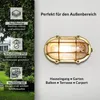 Außenlampe Wand Maritim aus Messing Glasschirm Geriffelt Produktbild-Vorschau 2