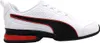 A side view of a white Puma sneaker with black and red accents. Produktbild-Vorschau