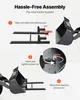 Diagram showing the three-step assembly process for attaching pallet forks to a tractor bucket. Náhľad obrázku produktu