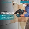 A person is using a cordless hammer drill to remove tiles from a wall. Podgląd zdjęcia produktu