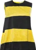 A sleeveless dress with horizontal yellow and black stripes. Produktbild-Vorschau