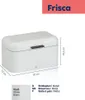 A white bread box with dimensions indicated by lines and text. Podgląd zdjęcia produktu