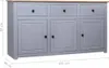 vidaXL Sideboard Grau 135x40x80 cm Kiefernholz Panama Produktbild-Vorschau 7