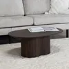 Couchtisch Oval - Dunkelbraun - Mangoholz - 90cm - Produktbild-Vorschau 1