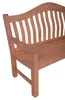 A close-up view of a wooden bench. Produktbild-Vorschau