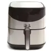 A studio shot of a silver and black air fryer. Produktbild-Vorschau